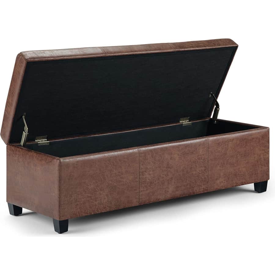 Simpli Home Simplihome Avalon 48" Lift Top Storage Ottoman for $155 Simpli Home Simplihome Avalon 48" Lift Top Storage Ottoman for $155