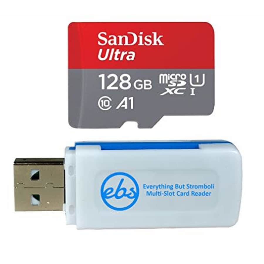 SanDisk 128GB SDXC Micro Ultra Memory Card Bundle Works with Samsung Galaxy J6+, J4+, Book2 Phone for $13