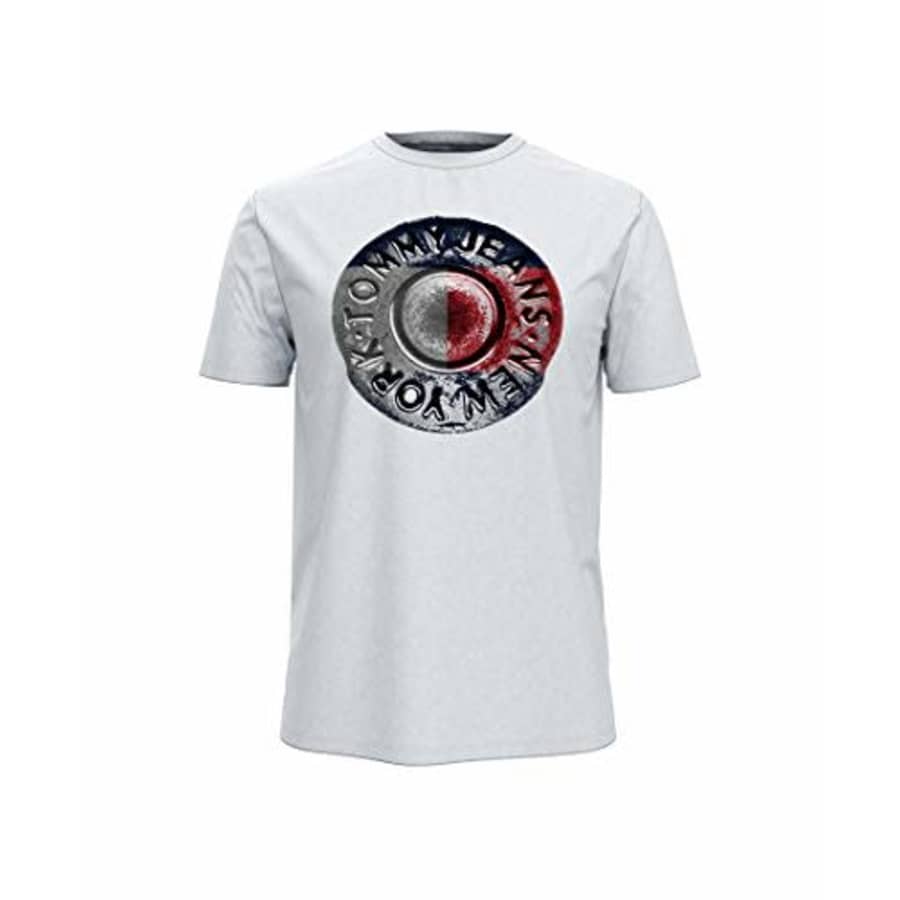 Tommy Hilfiger Men's Short Sleeve Graphic T Shirt, Bright White, MD for $17