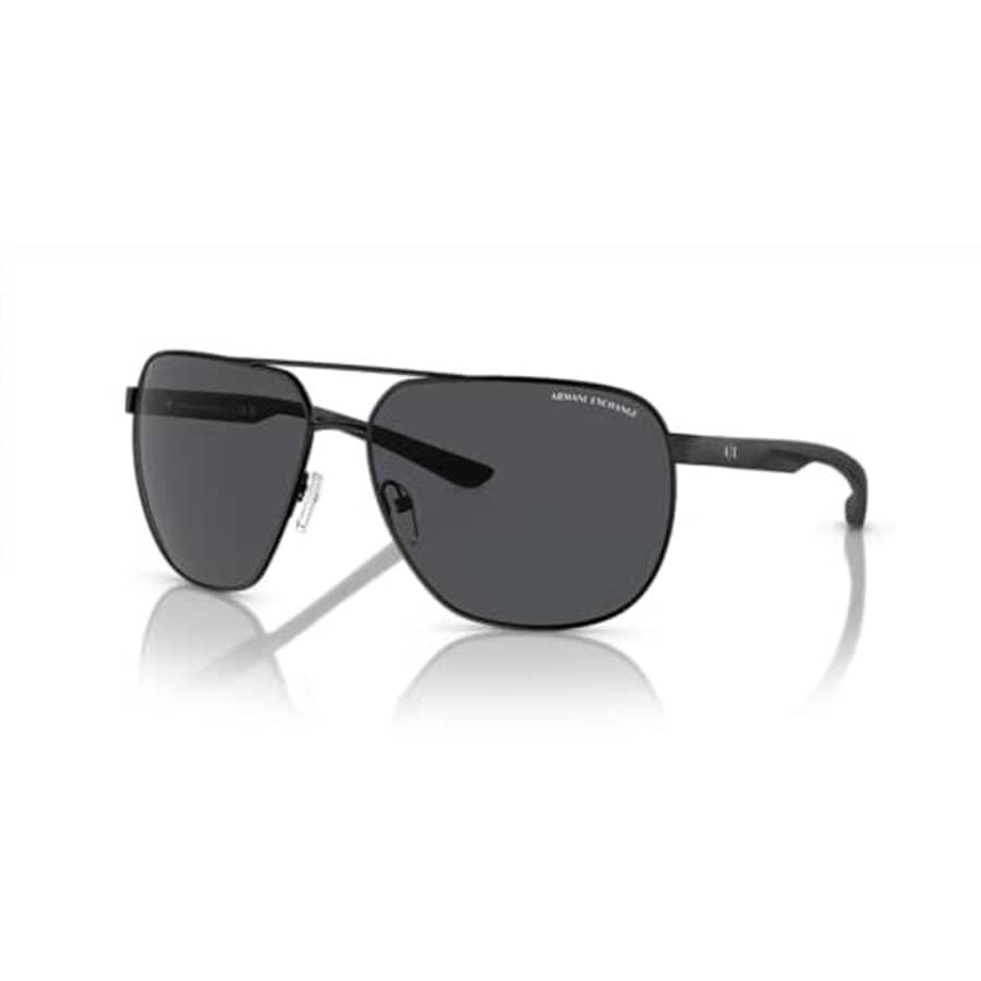 A|X ARMANI EXCHANGE Men's AX2047S Aviator Sunglasses, Matte Black/Dark Grey, 63 mm for $78
