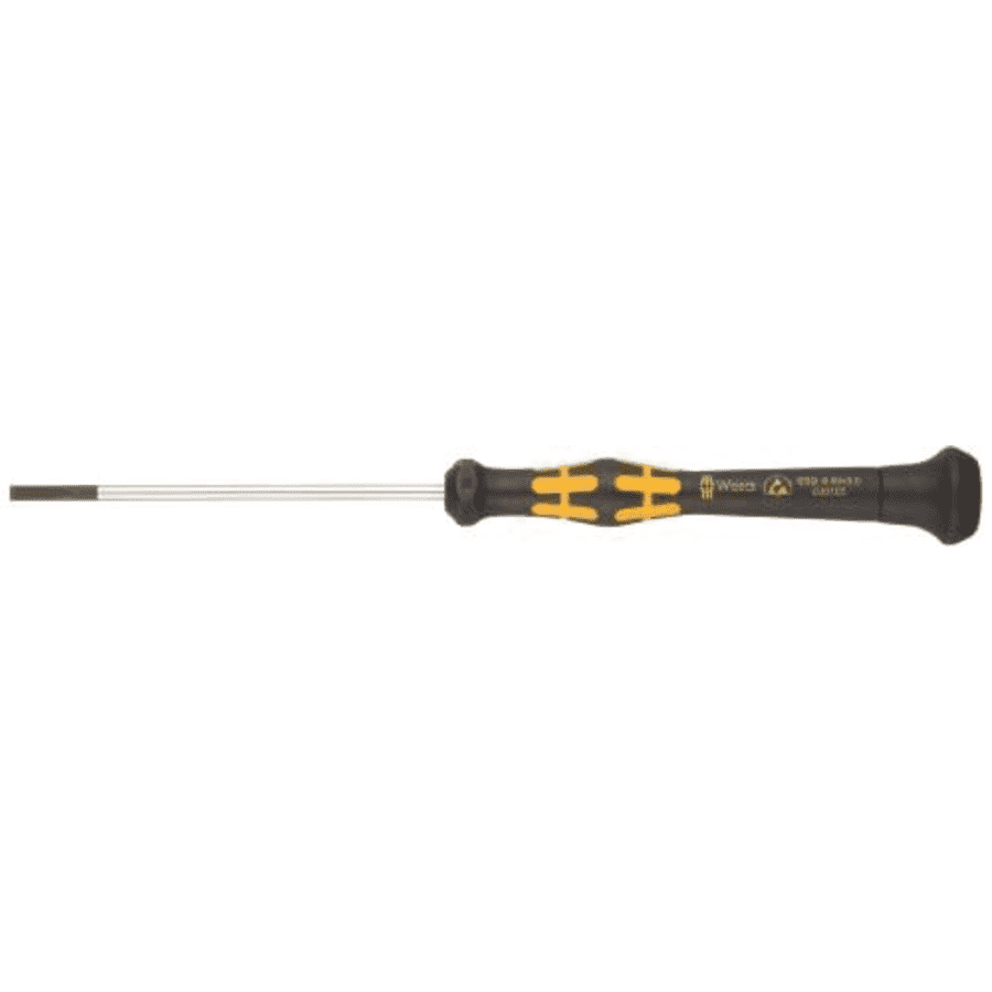 Wera 05030105002 Kraftform ESD 1578 A Slotted Precision Micro Screwdriver, 3mm Head, 80mm Blade for $10
