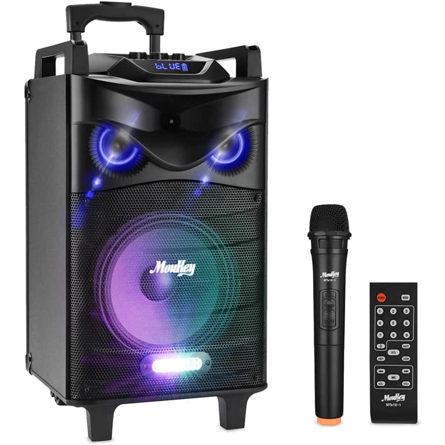 Moukey Bluetooth Karaoke Machine w/ 10" Subwoofer for $92
