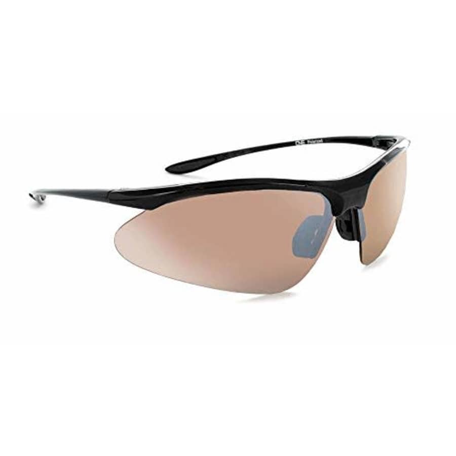 Optic Nerve, Tightrope, Men's Sports Sunglasses - Shiny Black Frame, Polarized Brown with Silver for $30 Optic Nerve, Tightrope, Men's Sports Sunglasses - Shiny Black Frame, Polarized Brown with Silver for $30