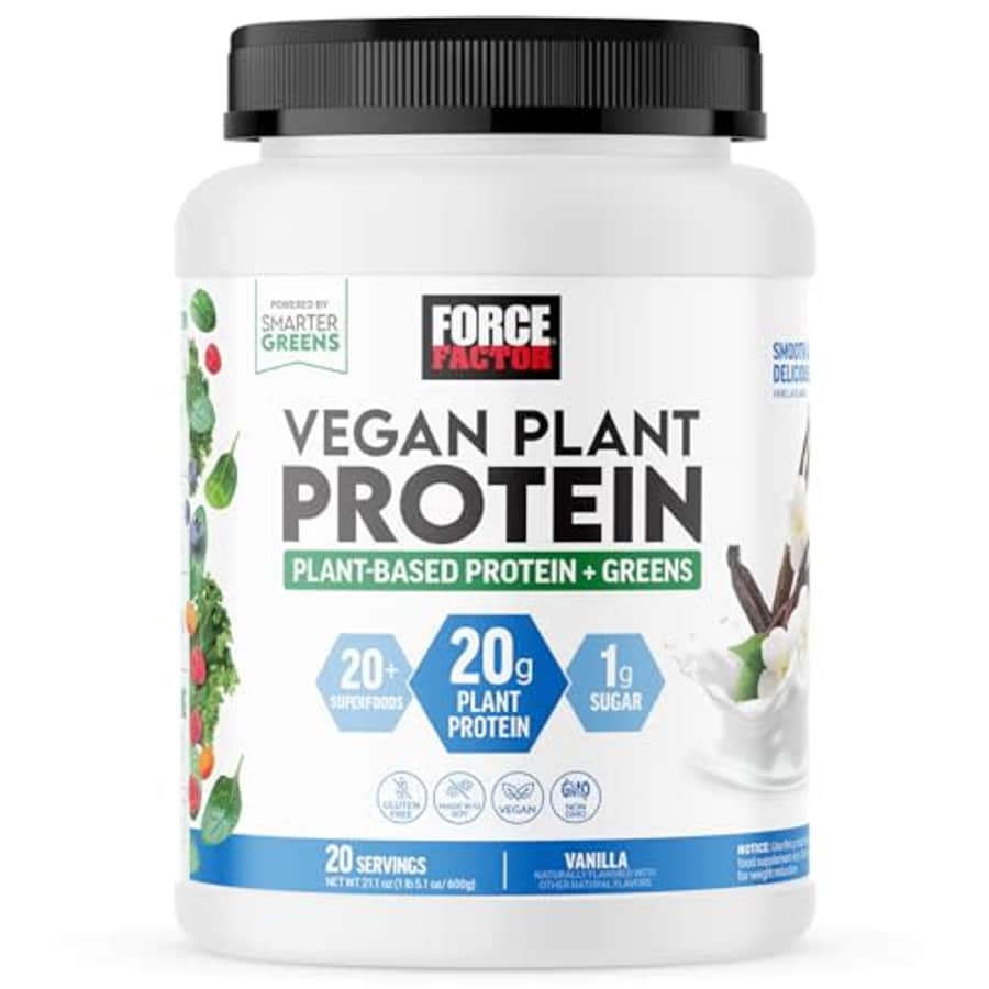 FORCE FACTOR Vegan Plant Protein, Plant-Based Protein + Greens, Greens Powder with 20g Plant Based for $27 FORCE FACTOR Vegan Plant Protein, Plant-Based Protein + Greens, Greens Powder with 20g Plant Based for $27