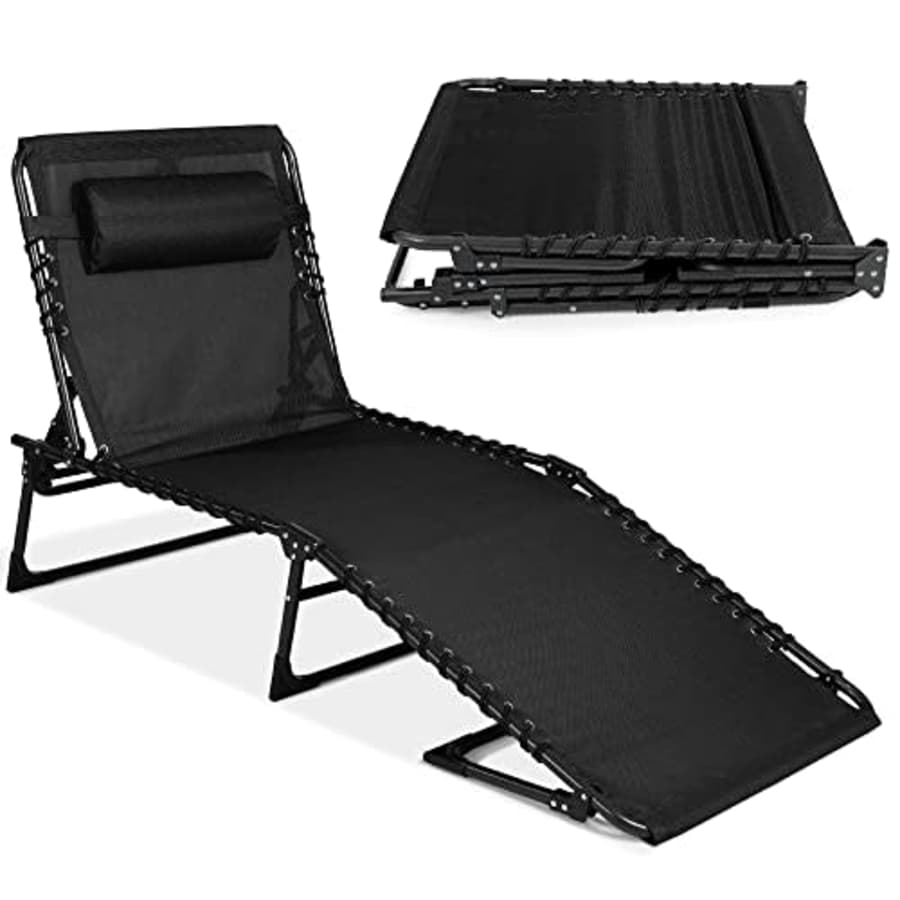 Best Choice Products Patio Chaise Lounge Chair, Outdoor Portable Folding in-Pool Recliner for Lawn, for $55