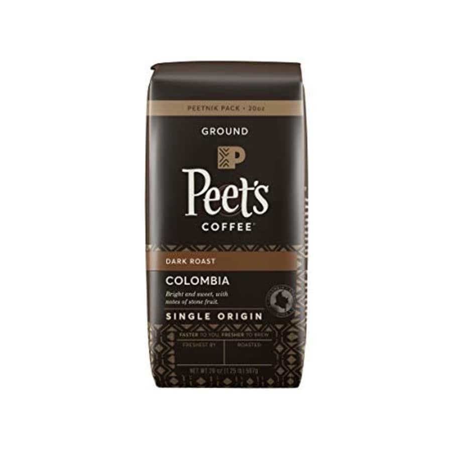 Peet's Coffee Single Origin Colombia, Dark Roast Ground Coffee, 20 Ounce Peetnik Pack for $30