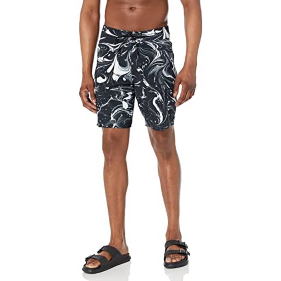 Volcom Men's Standard Mod Tech 19" Boardshort, Black Marble, 28 for $15