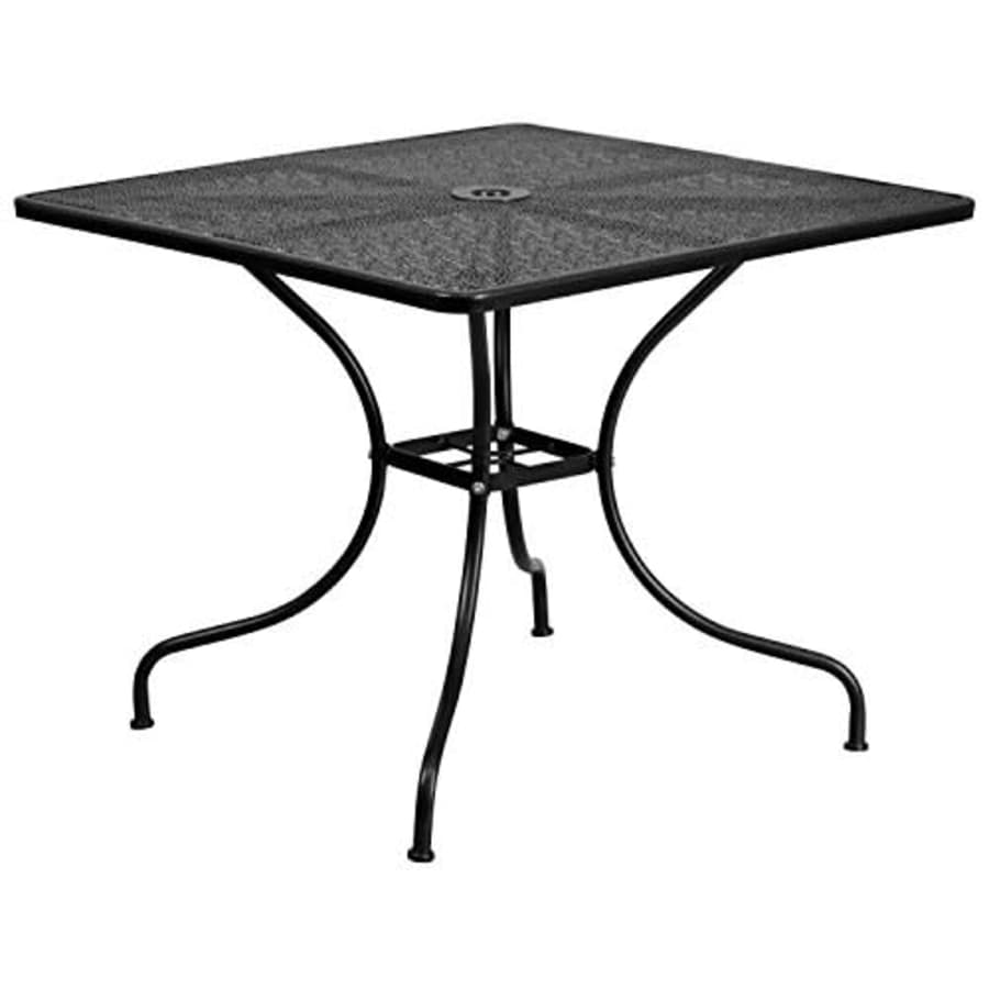 Flash Furniture 35.5SQ Black Patio Table for $111 Flash Furniture 35.5SQ Black Patio Table for $111