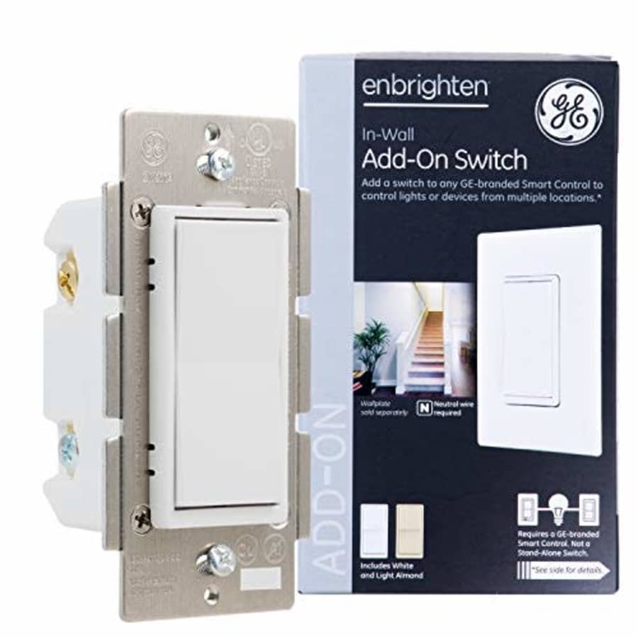 GE Enbrighten Add-On Switch for GE Z-Wave/GE Zigbee Smart Lighting Controls, Works with Alexa, for $19 GE Enbrighten Add-On Switch for GE Z-Wave/GE Zigbee Smart Lighting Controls, Works with Alexa, for $19