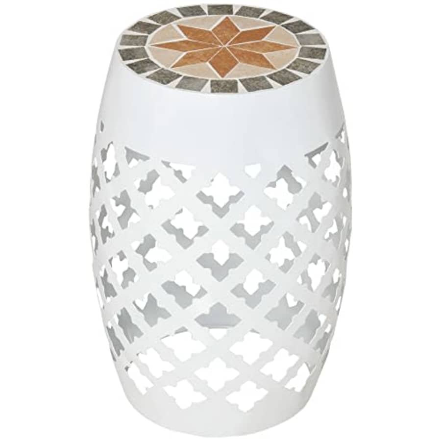 Outsunny 12" Round Patio Outdoor Footstool, Garden Mosaic Accent Side Table, Plant Stand, White for $53 Outsunny 12" Round Patio Outdoor Footstool, Garden Mosaic Accent Side Table, Plant Stand, White for $53