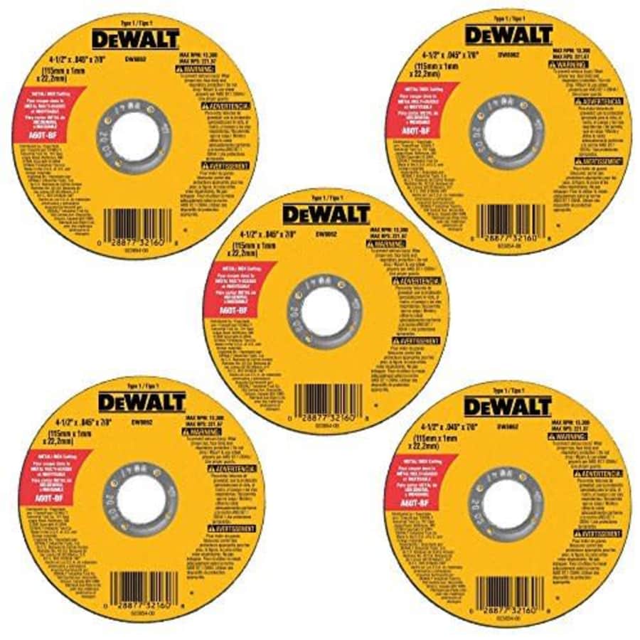 DeWalt 4.5" Cutting Wheel 5-Pack for $6 DeWalt 4.5" Cutting Wheel 5-Pack for $6
