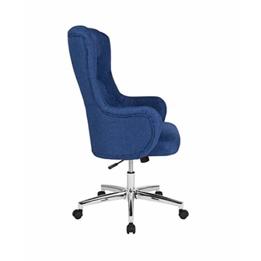 Flash Furniture Chambord Home and Office Upholstered High Back Chair in Blue Fabric for $385 Flash Furniture Chambord Home and Office Upholstered High Back Chair in Blue Fabric for $385
