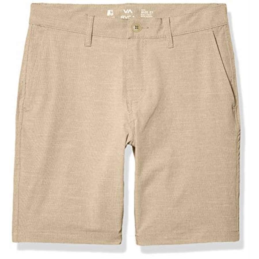 RVCA Boys' Balance Hybrid Short, Khaki, 23 for $38
