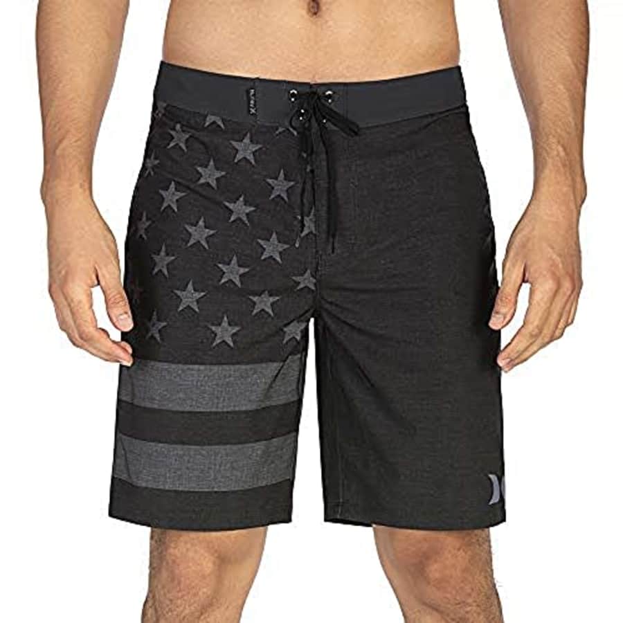 Hurley Men's Phantom Patriot Cheers 20" Board Shorts, Black A, 36" for $39