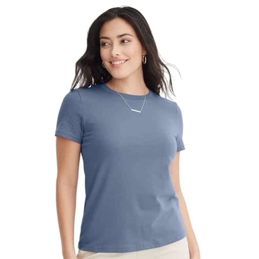 Jockey Women's Activewear Cotton Stretch Tee, Dusk Blue, L for $15