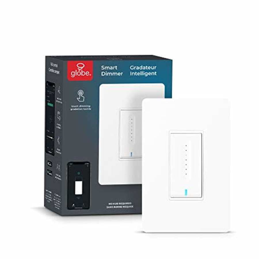 Globe Electric Wi-Fi Smart Dimmer Switch, No Hub Required, Voice Activated, White for $41 Globe Electric Wi-Fi Smart Dimmer Switch, No Hub Required, Voice Activated, White for $41