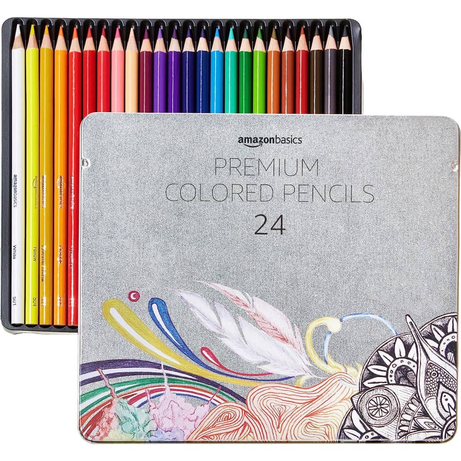 Amazon Basics Premium Colored Pencils 24-Pack for $12