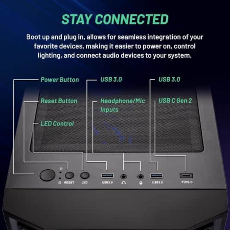 Skytech Shadow Gaming PC Desktop, Intel i5 13400F 2.5 GHz (4.6GHz Turbo Boost), NVIDIA RTX 4060 8GB for $1,030