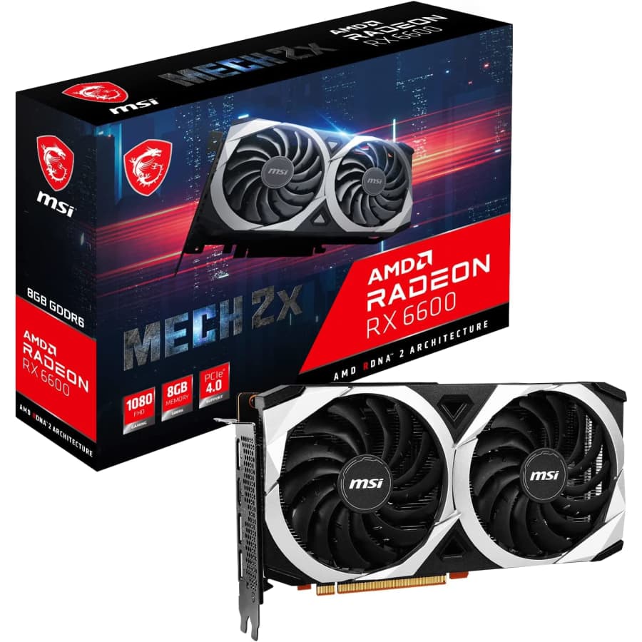 MSI AMD Radeon RX 6600 8GB GDDR6 Gaming Graphics Card for $365