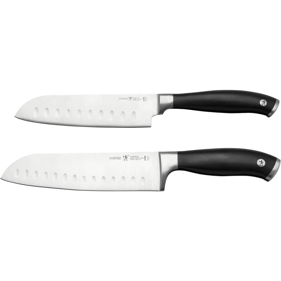 Zwilling Henckels Forged Elite Razor-Sharp 2-Piece Santoku Knife Set for $50