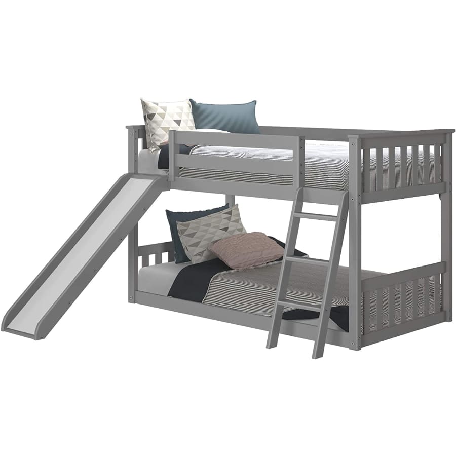 Max & Lily Twin Low Bunk Bed with Slide and Ladder for $433