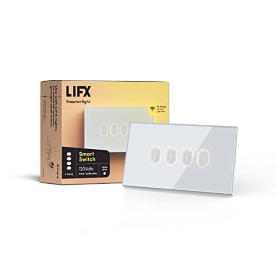 LIFX Smart Switch, 4 Button in-Wall Wi-Fi Smart Touch Glass Switch (White) for $49 LIFX Smart Switch, 4 Button in-Wall Wi-Fi Smart Touch Glass Switch (White) for $49