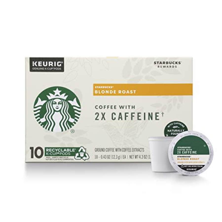 Starbucks Blonde Roast K-Cup Coffee Pods with 2X Caffeine for Keurig Brewers 6 boxes (60 pods for $70 Starbucks Blonde Roast K-Cup Coffee Pods with 2X Caffeine for Keurig Brewers 6 boxes (60 pods for $70