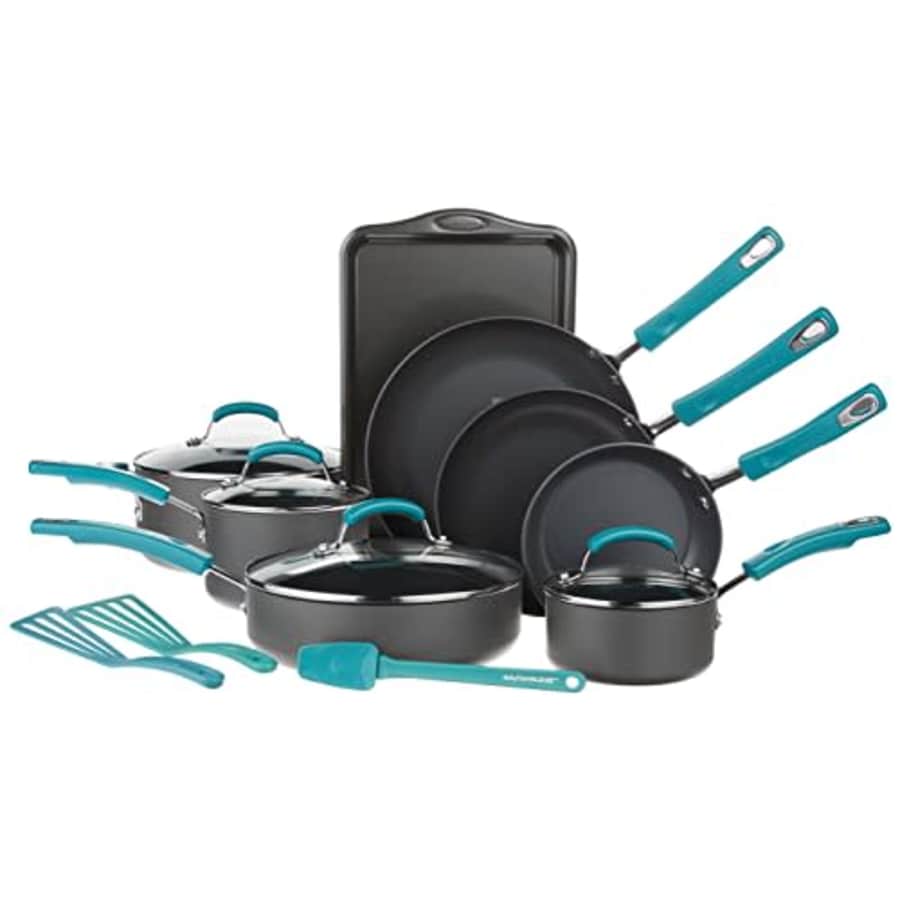 Rachael Ray Classic Brights 15-Piece Hard-Anodized Nonstick Cookware Set for $150 Rachael Ray Classic Brights 15-Piece Hard-Anodized Nonstick Cookware Set for $150