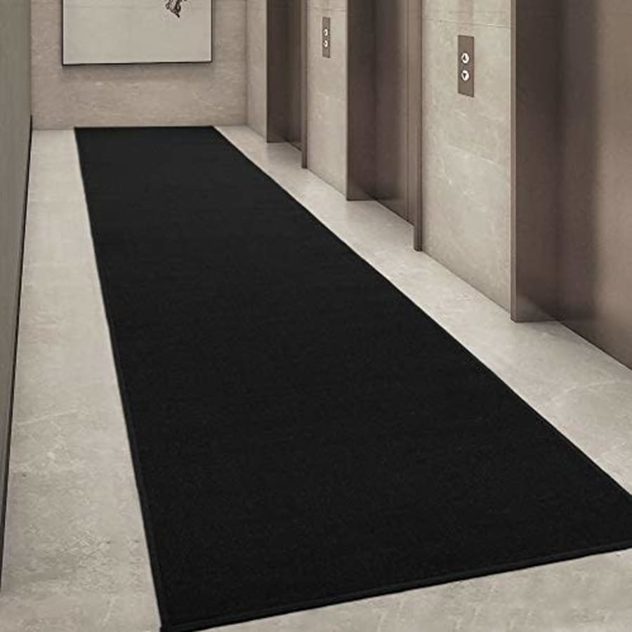 Ottomanson Ottohome Collection Solid Design Runner Rug, 1'10" X 12', Black for $55 Ottomanson Ottohome Collection Solid Design Runner Rug, 1'10" X 12', Black for $55