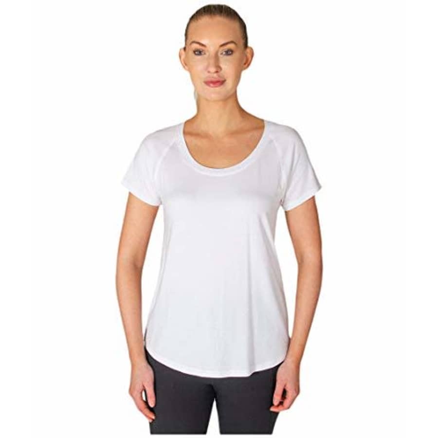 Jockey Women's Activewear Momentum Short Sleeve Mesh Back Tee, White, XL for $12