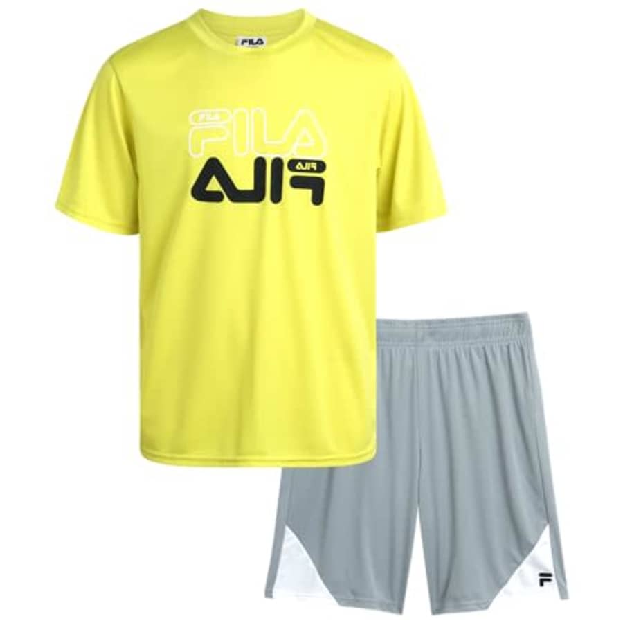 Fila Boys' Active Shorts Set - 2 Piece Dry Fit T-Shirt and Performance Gym Shorts - Activewear for $10