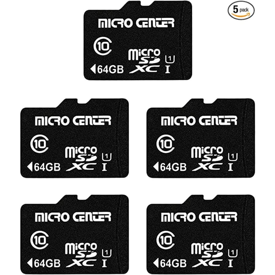 Micro Center 64GB Class 10 MicroSDXC Flash Memory Card w/ Adapter 5-Pack for $29