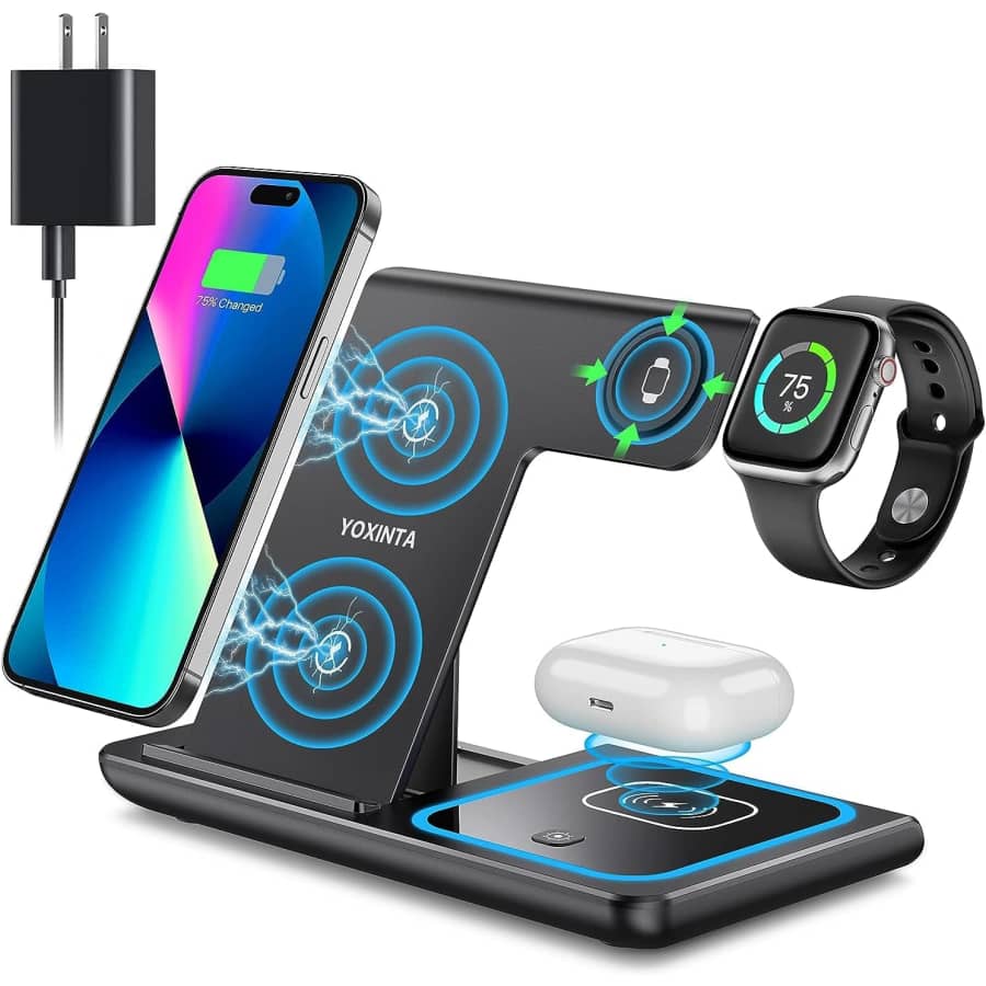 3-in-1 Wireless Charging Station for iPhone, Apple Watch, AirPods for $29