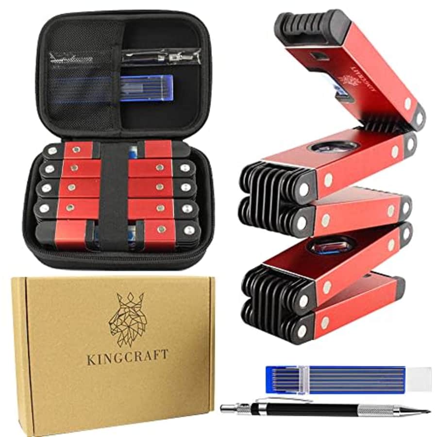Kingcraft 28 Inch Foldable Level Tool Kit, Torpedo Level for Multi-Angle Measurements, Magnetic Level with for $40