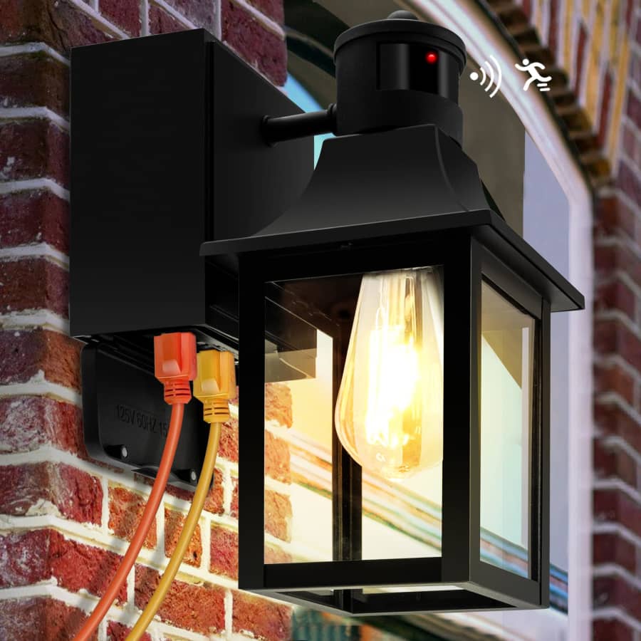 Dusk to Dawn Porch Light w/ Outlet for $60