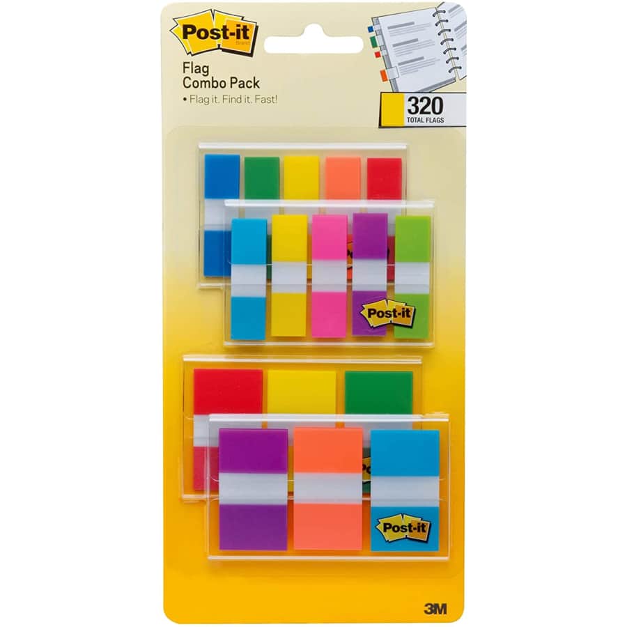 Post-it Flags 320-Count Assorted Color Combo Pack for $10
