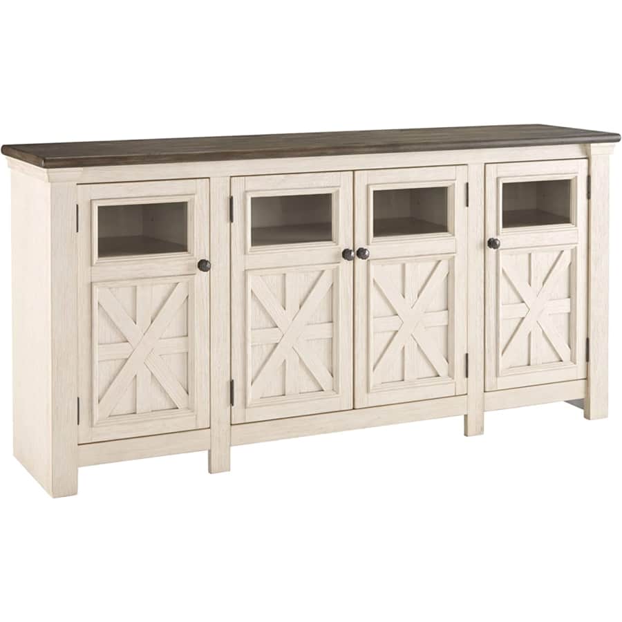 Signature Design by Ashley Bolanburg 2-Tone Farmhouse TV Stand for $566 Signature Design by Ashley Bolanburg 2-Tone Farmhouse TV Stand for $566