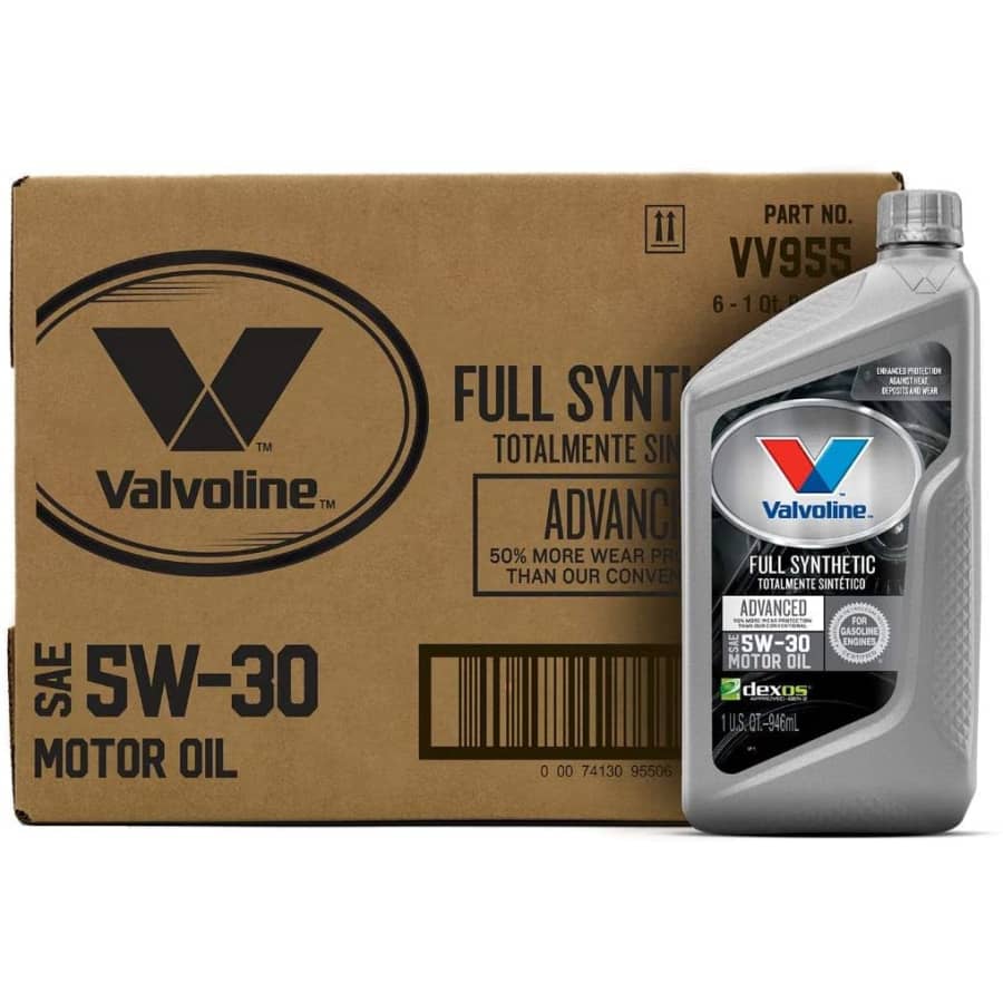 Valvoline Advanced Full Synthetic SAE 5W-30 Motor Oil 1-Quart Bottle 6-Pack for $27via Sub & Save Valvoline Advanced Full Synthetic SAE 5W-30 Motor Oil 1-Quart Bottle 6-Pack for $27via Sub & Save