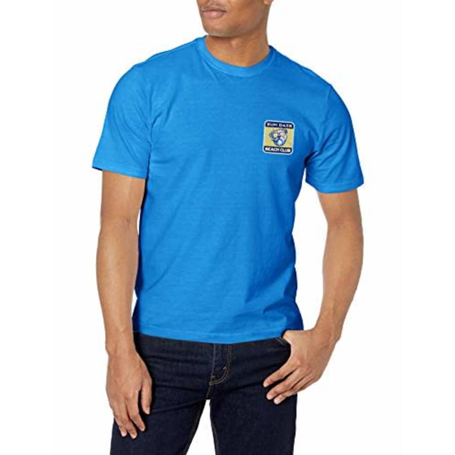 IZOD Men's Saltwater Short Sleeve Graphic T-Shirt, Blue Revival Beach Club, Small for $8