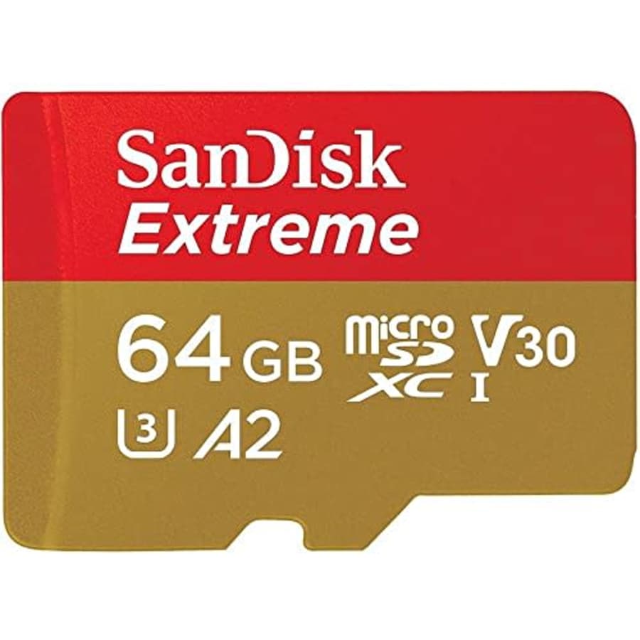 SanDisk Extreme 64GB microSDXC UHS-I Card with Adapter (SDSQXNE-064G-GN6MA) for $13