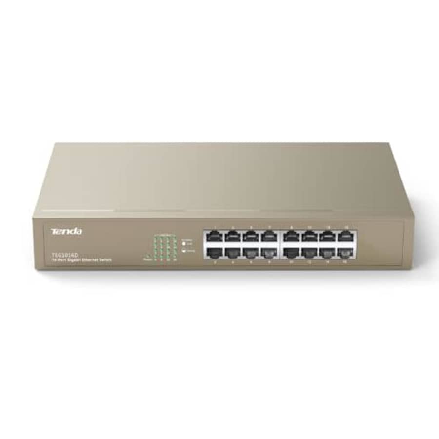 Tenda TEG1016D, 16-Port Gigabit Switch, Unmanaged Desktop Network Hub, Office Ethernet Switch, for $35 Tenda TEG1016D, 16-Port Gigabit Switch, Unmanaged Desktop Network Hub, Office Ethernet Switch, for $35