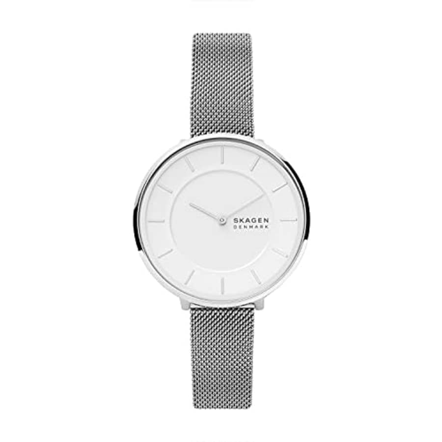 Skagen Women's Gitte Two-Hand Silver-Tone Stainless Steel Mesh Watch (Model: SKW3016) for $97 Skagen Women's Gitte Two-Hand Silver-Tone Stainless Steel Mesh Watch (Model: SKW3016) for $97
