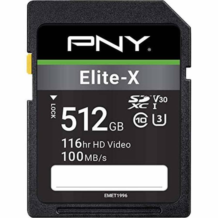 PNY Elite-X 512GB SDXC Memory Card for $37