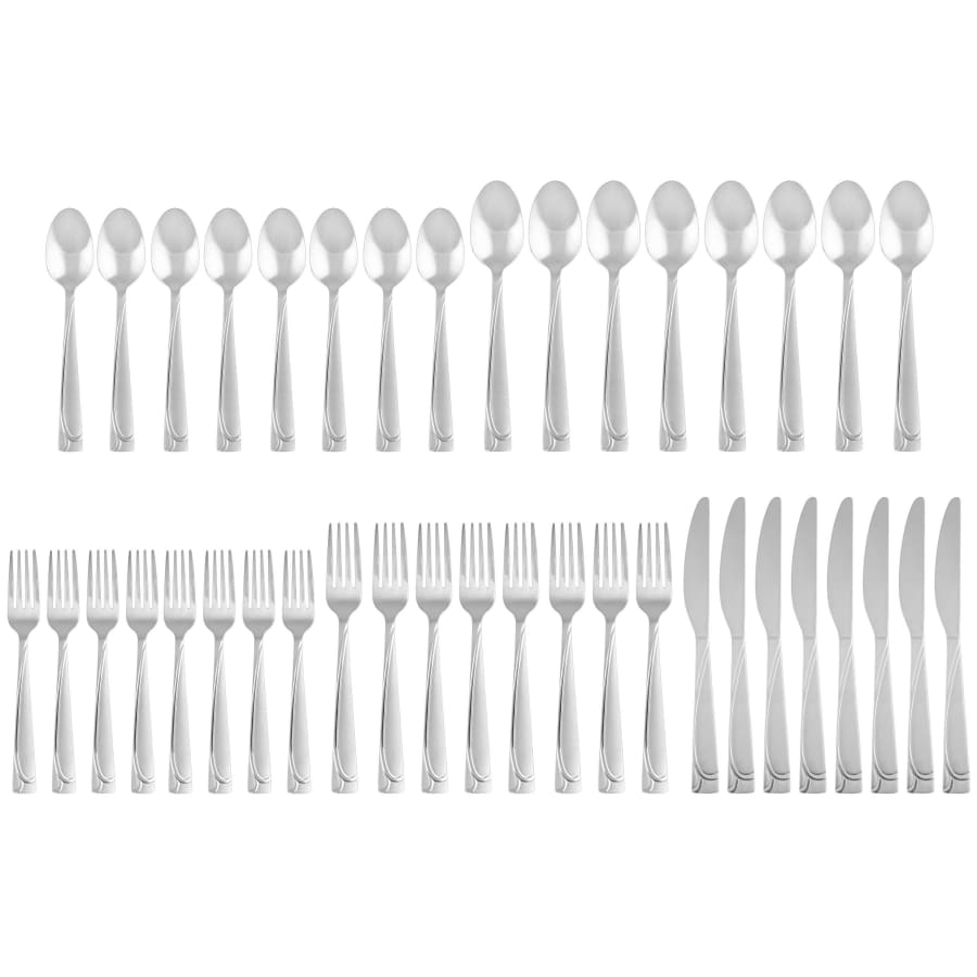 Cambridge Silversmiths Mena Sand 40-Piece Stainless Steel Flatware Set w/ Caddy for $40