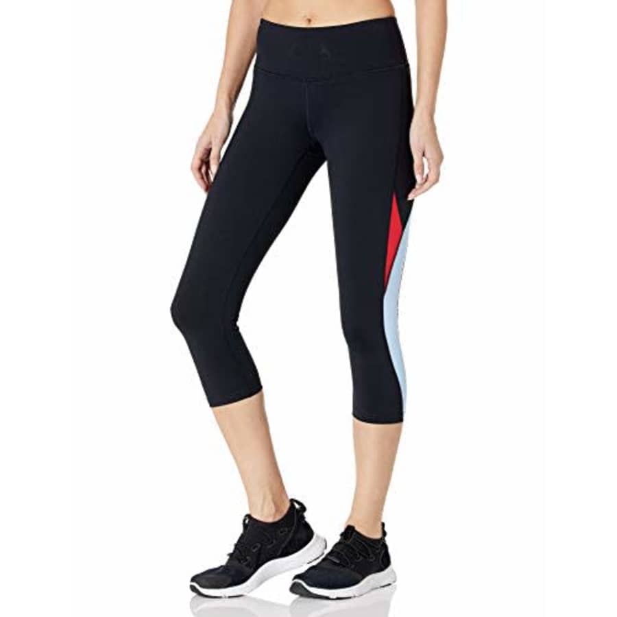 SHAPE activewear Women's Curved Capri_cb, Black Color Block, S for $12