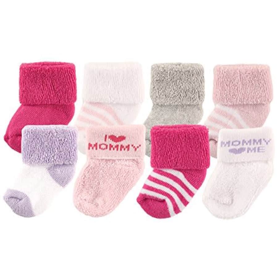 Luvable Friends Unisex Baby Newborn and Baby Terry Socks, Pink Mommy, 6-12 Months for $13