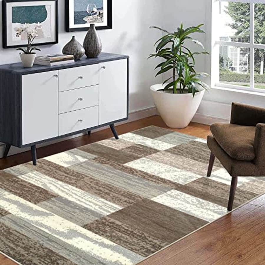 SUPERIOR Indoor Area Rug, Jute Backed, Modern Geometric Patchwork Floor Decor for Bedroom, Office, for $125 SUPERIOR Indoor Area Rug, Jute Backed, Modern Geometric Patchwork Floor Decor for Bedroom, Office, for $125