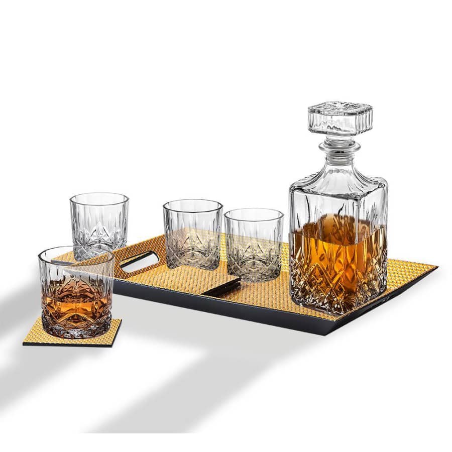 Studio Silversmiths Whiskey Decanter 10-Piece Set for $25