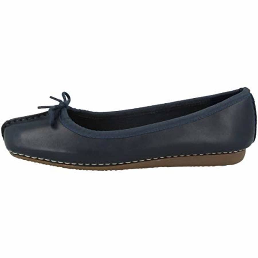 Clarks Women's Shoes Ballet Flats, Navy Leather, 8 for $68