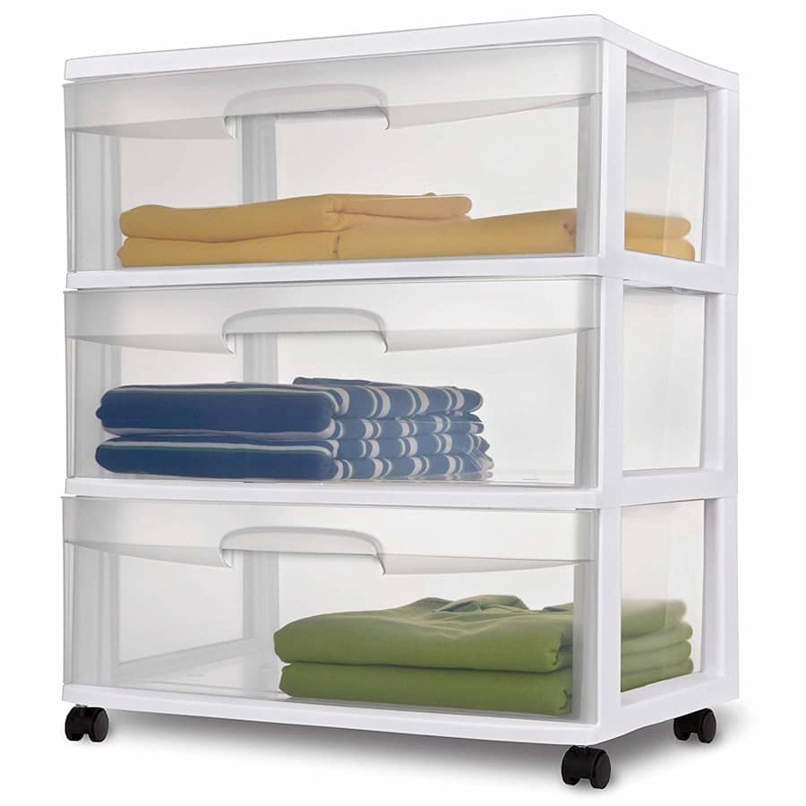 Sterilite Wide 3-Drawer Cart for $16 Sterilite Wide 3-Drawer Cart for $16